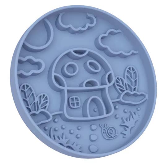Meaty Licks Mushroom Cottage Slow Feeder – Dusty Blue