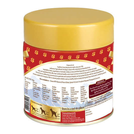Pawfect Cheesecuits Cheesy Dog Biscuits with Apple and Cinnamon- Cheesecuits (100g/3.53oz)