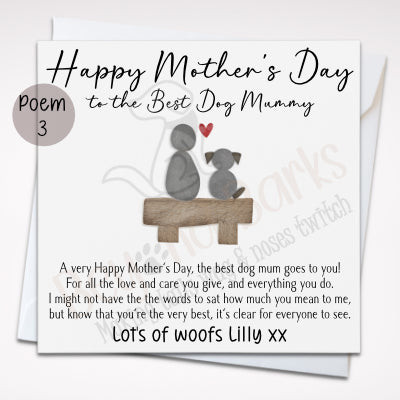 Happy mothers day pebble art from the dog