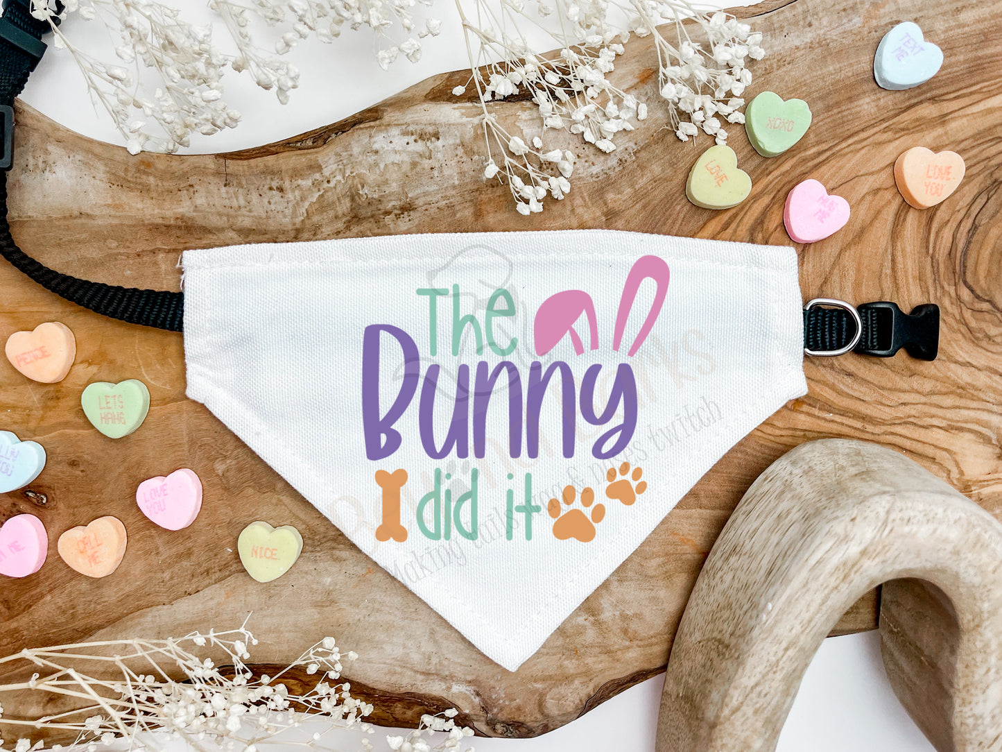 the bunny did it bunny ears dog bandana