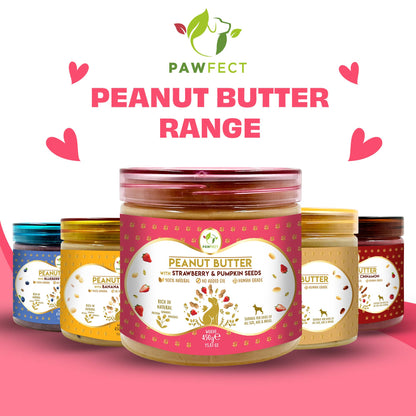 Pawfect Peanut Butter for Dogs: Strawberry & Pumpkin Seeds 275g