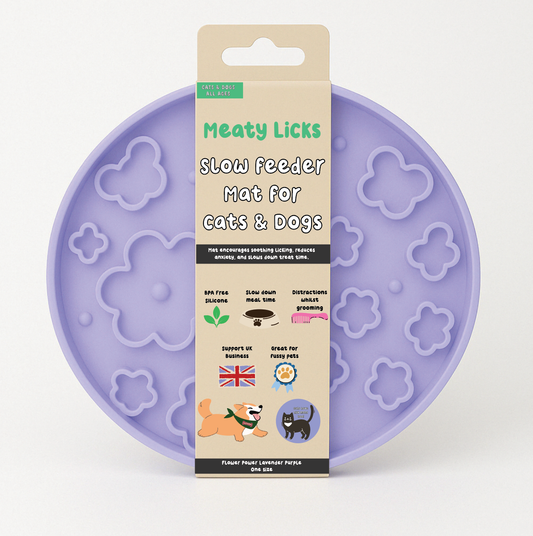 Meaty Licks Flower Power slow feeder - lavender purple