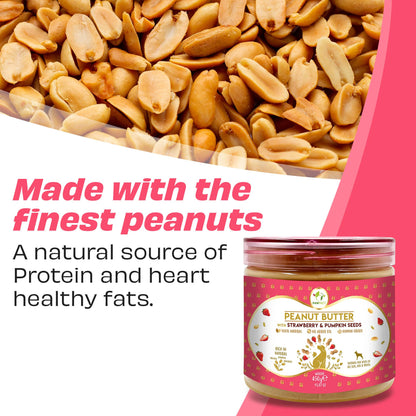 Pawfect Peanut Butter for Dogs: Strawberry & Pumpkin Seeds 275g
