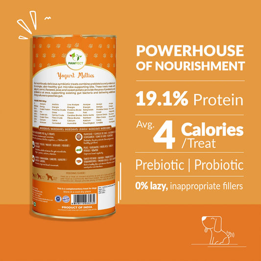 Pawfect Yogurt Melties Prebiotic and Probiotic Dog Treats: Carrot & Yogurt (38g/1.34oz)