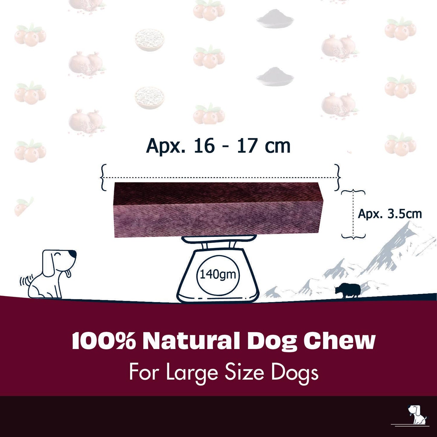 Pawfect Himalayan Cheese Chews for Dogs - Dentamust Cranberry