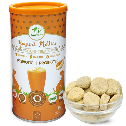 Pawfect Yogurt Melties Prebiotic and Probiotic Dog Treats: Carrot & Yogurt (38g/1.34oz)