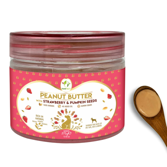 Pawfect Peanut Butter for Dogs: Strawberry & Pumpkin Seeds 275g