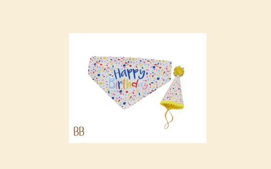 Birthday bandana & hat
