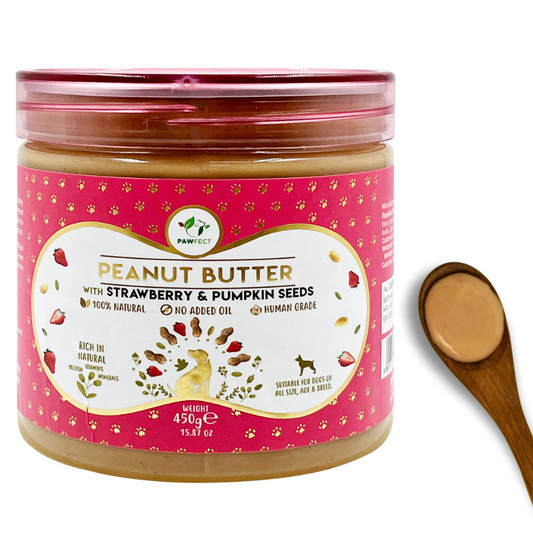 Pawfect Peanut Butter for Dogs: Strawberry & Pumpkin Seeds 275g