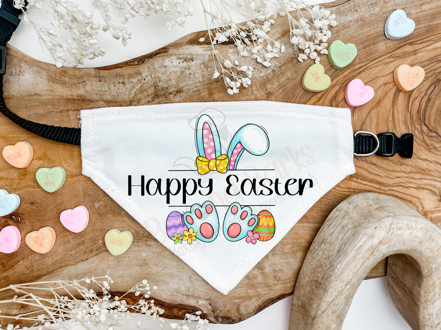 happy easter bunny ears dog bandana
