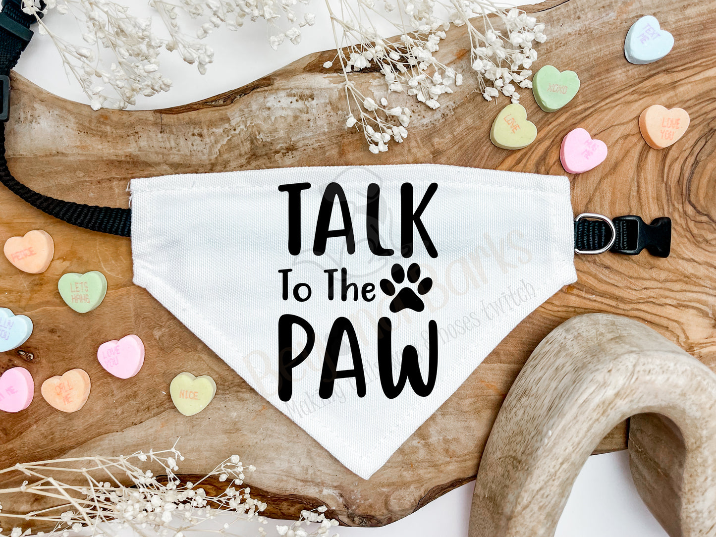 Talk to the paw dog bandana